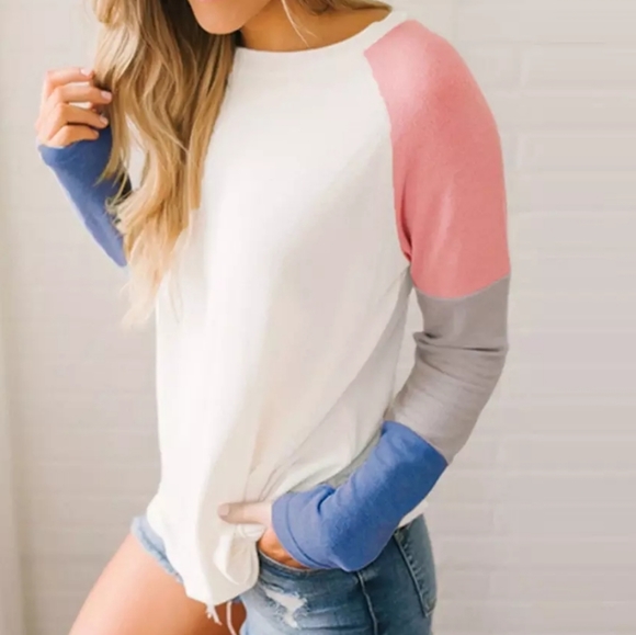 PATCHWORK LONG SLEEVE TEE - Picture 1 of 6